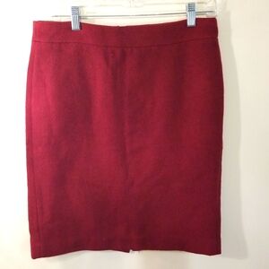 J. Crew Mercantile red wool blend pencil skirt size 4